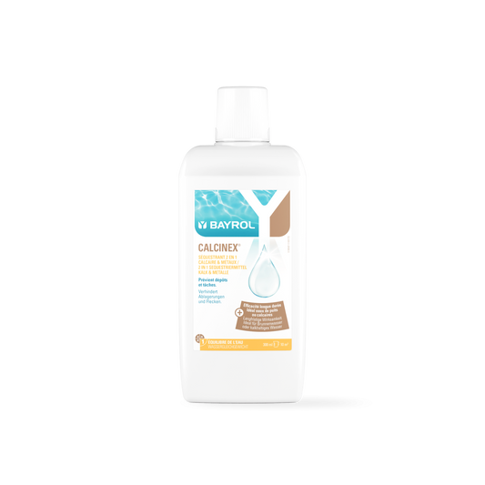 Calcinex 1L bottle for pool water care and limescale prevention