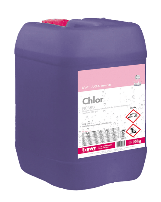 Chlor flüssig 20 Liter / 25 Kilo AQA marin BWT
