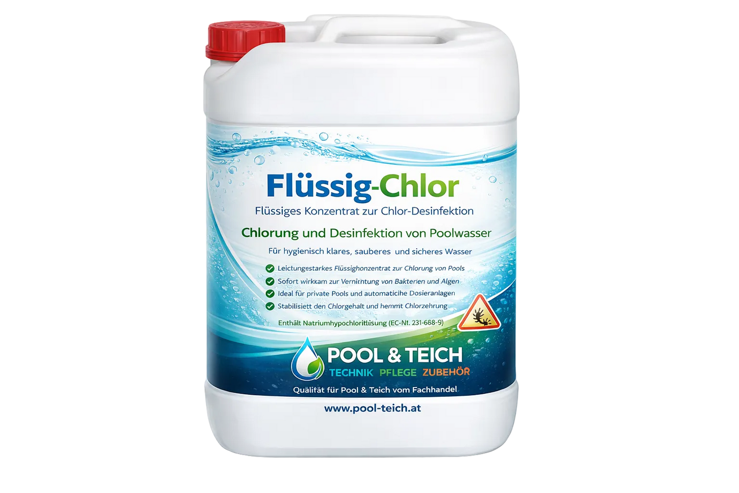 Chlor flüssig 13% Aktivchlor Flüssigchlor Schwimmbad Pool 25 Kg - Pool & Teich