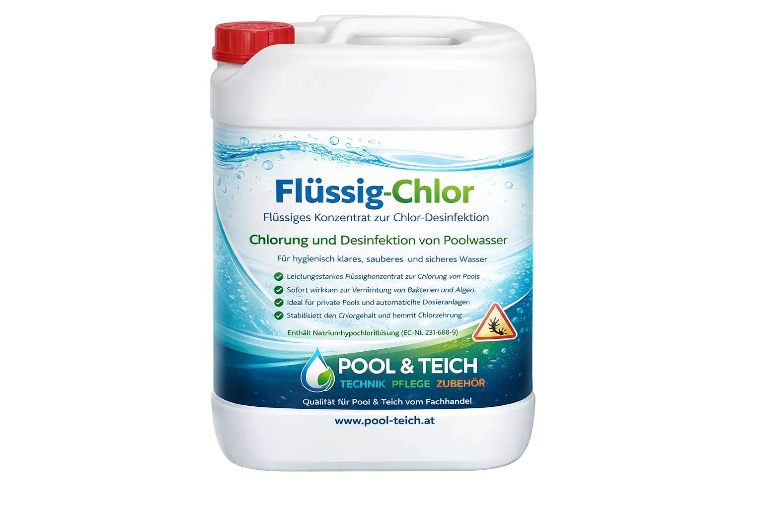 Chlor flüssig 13% Aktivchlor Flüssigchlor Schwimmbad Pool 25 Kg - Pool & Teich
