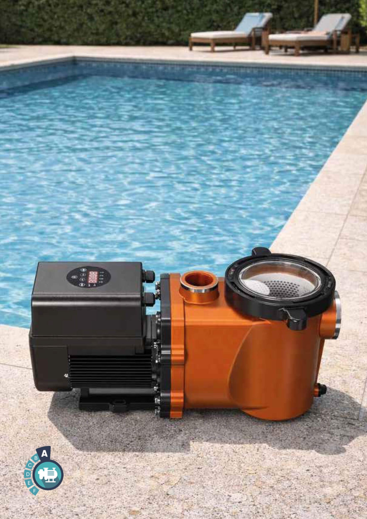 BWT Caldera set of fiberglass pool sand filter systems with pump
