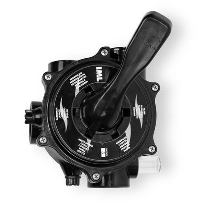 Astralpool 6-Wege-Ventilsatz 1 1/2" mit Anschlussverrohrung Schwarz | Bilbao