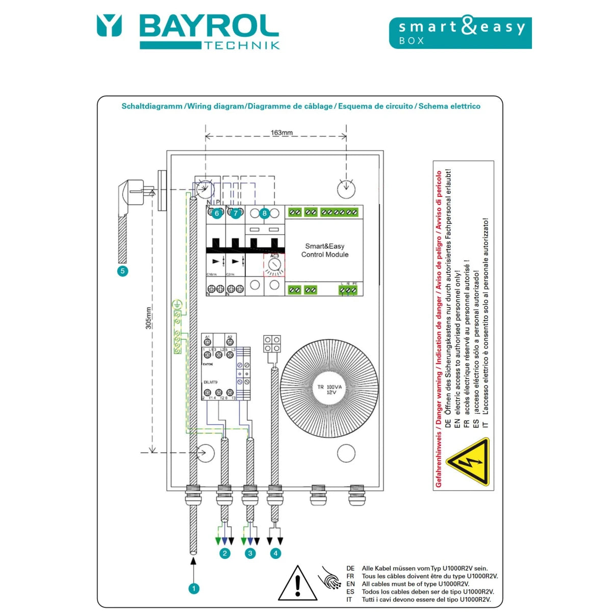 Bayrol Smart & Easy Control Box - Electro-automatic control for Automatic Salt electrolysis, filter system, lighting