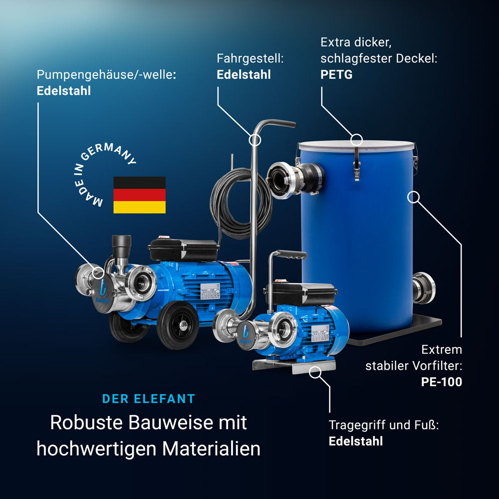 Blauteich Teichschlammsauger Elefant TS−12000 Pro Set - Pool & Teich