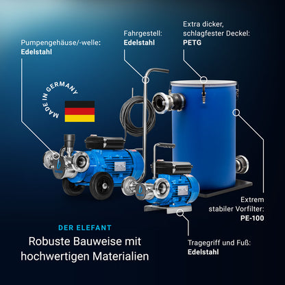 Blauteich Teichschlammsauger Elefant TS−12000 Pro Set - Pool & Teich