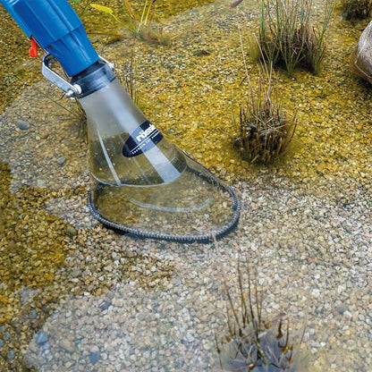 Transparent gravel vacuum, gravel bell, suction funnel for gravel surfaces