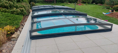 Alukov PARADE Poolüberdachung, einseitige Schiene, Anthrazit Alu - Pool & Teich
